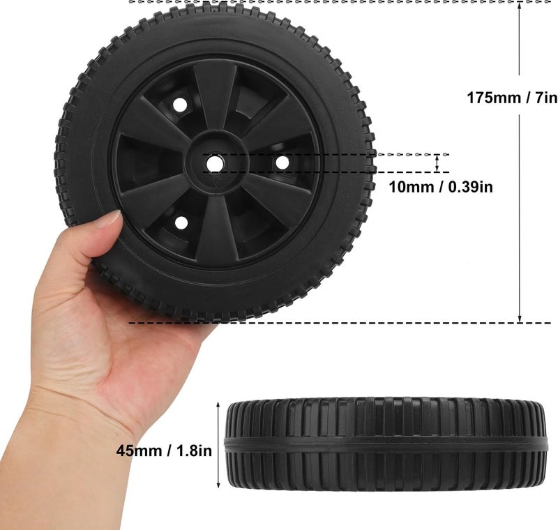 IHDYPPEW 4 Pack 463344015 G437-0037-W1 Plastic Grill Wheels-7 Inch Premium BBQ Grill Wheels Replacement, Fit for Charbroil Grill Wheels 463436215 463370516 463341918 - Durable Replacement Parts Wheel - Image 2